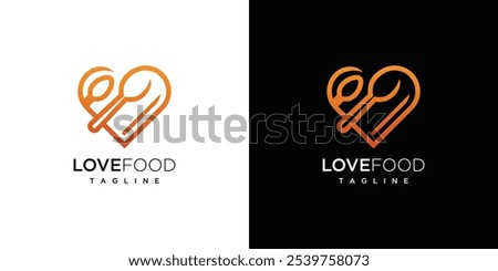 Love food logo design template. Love and food logo icon	