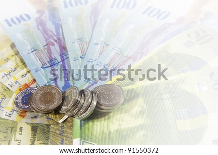 Swiss money currency with space for text