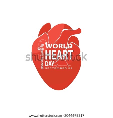 world heart day September 29  vector typography design social media poster 