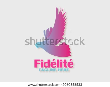 Fidelite logo design template. modern logos. bird shape. color gradation suitable for your company Imagine de stoc © 