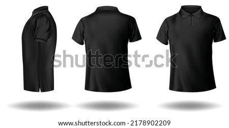 black polo t shirt vector