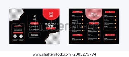 Restaurant trifold food menu pamphlet food delivery brochure design template. Fast-food healthy meal delicious food, dessert trifold design in A4 size print ready template.