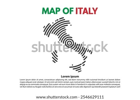 Spiral Map of Italy Europe country vector flat design Illustration. Suitable for Content Element or background modern