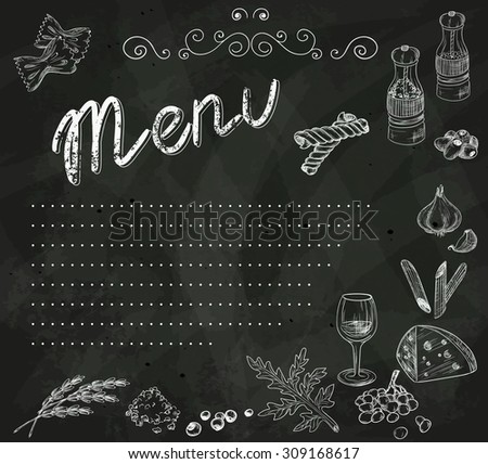 Vector illustration of Restaurant hand-drawing Food Menu Design