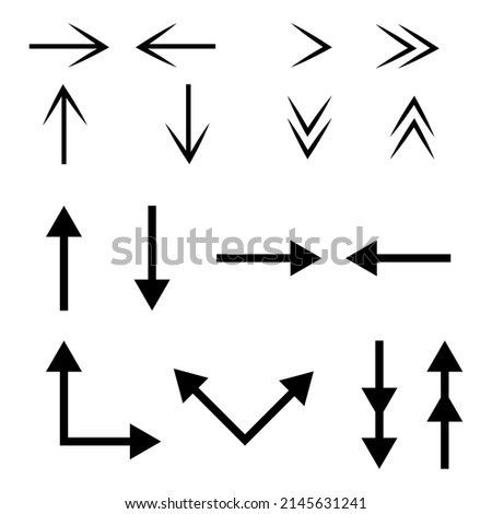 Simple icons set arrow design illustrator