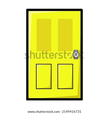 cartoon yellow door illustration design