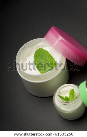 Mint body cream and face cream.