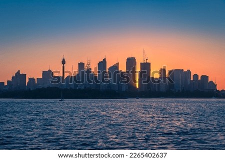 Similar – Image, Stock Photo Sunset behind Sydney skyline, Australia