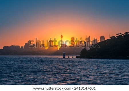 Similar – Image, Stock Photo Sunset behind Sydney skyline, Australia