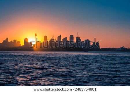 Similar – Image, Stock Photo Sunset behind Sydney skyline, Australia