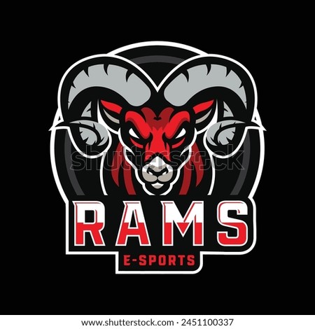 sheep goat ram lamb modern sport vector gaming mascot logo design head big horn