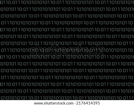 Computer data displayed in binary aligned 0's and 1's, pattern background