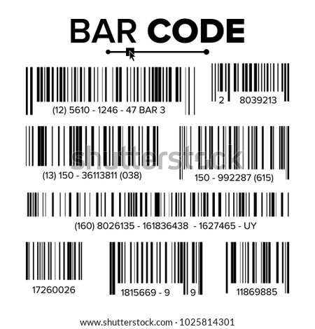 Bar Code Set Vector. Modern Simple Flat Barcode. Marketing, Fashionable Scan Sign. Isolated Illustration
