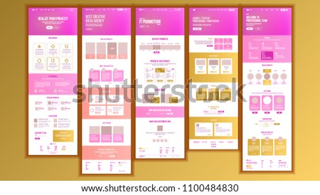 Website Template Vector. Page Business Technology. Landing Web Page. Creative Modern Layout. Finance Service. Engineering Growth. Payment Plan. Illustration
