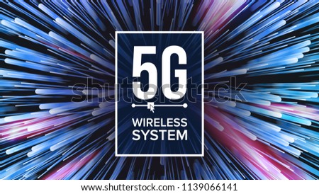 5G Wi-Fi Standard Background Vector. Five, 5th Generation. Signal Transmission. high Speed Innovation Connection. Future Technology Illustration 