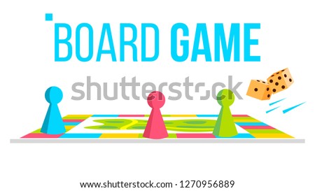 Board Game Vector. Field Space. Logical Table Game For Kids. Isolated Flat Cartoon Illustration 商業照片 © 