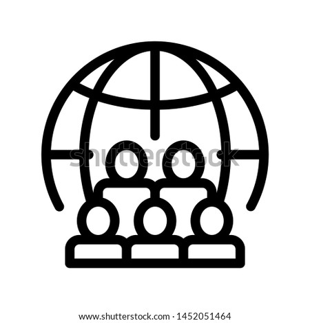 People Planet Earth Problem Vector Thin Line Icon. Overpopulation Surplus Population Environmental Problem, Industrial Pollution, Contamination Linear Pictogram. Contour Illustration