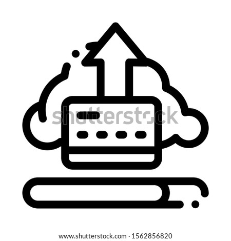 Write-Off Data Through Cloud Storage Icon Vector. Outline Write-Off Data Through Cloud Storage Sign. Isolated Contour Symbol Illustration