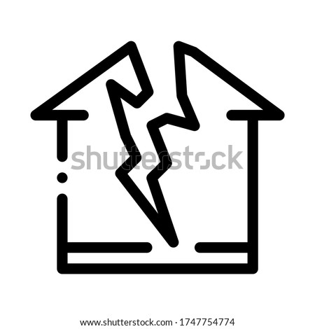 lightning destroyed house icon vector. lightning destroyed house sign. isolated contour symbol illustration