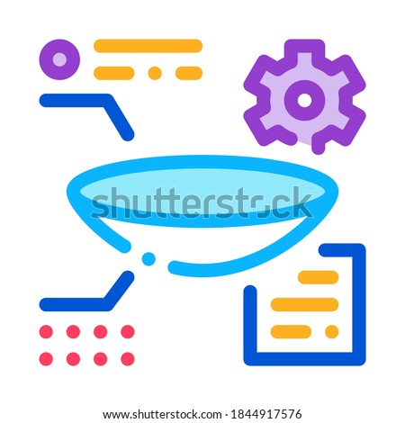 parsing lens research icon vector. parsing lens research sign. color symbol illustration