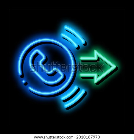 outgoing call service neon light sign vector. Glowing bright icon outgoing call service sign. transparent symbol illustration