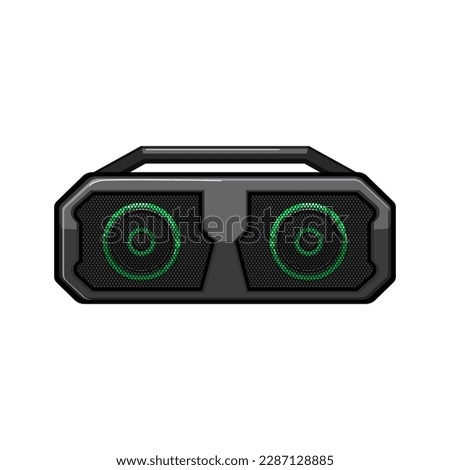 electronics partybox sound cartoon. audio speaker, stereo power electronics partybox sound sign. isolated symbol vector illustration