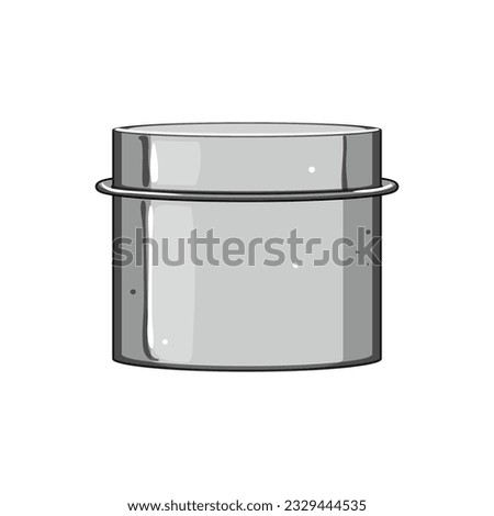 cylinder metal tin can cartoon. container conserve, silver packaging, lid ned cylinder metal tin can sign. isolated symbol vector illustration