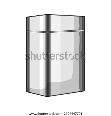 silver metal tin can cartoon. packaging lid, ned template, product object silver metal tin can sign. isolated symbol vector illustration