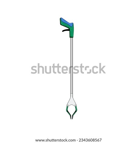 device grabber tool cartoon. equipment grab, claw reacher, reach graphic device grabber tool sign. isolated symbol vector illustration