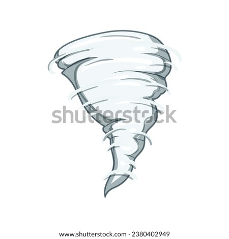 funnel tornado cartoon. disaster destruction, cloud thunderstorm, clouds wind funnel tornado sign. isolated symbol vector illustration