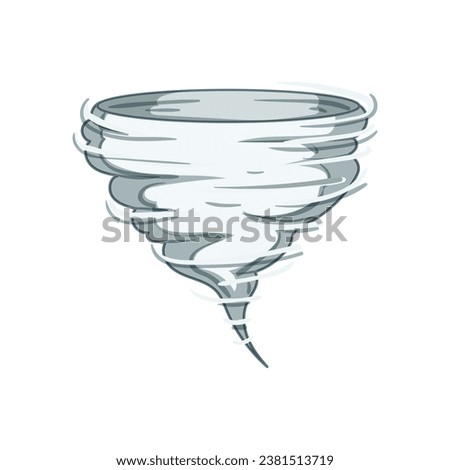 twister tornado cartoon. dark funnel, disaster destruction, cloud thunderstorm twister tornado sign. isolated symbol vector illustration
