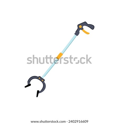 machine grabber tool cartoon. game arcade, toy grab, large extendable machine grabber tool sign. isolated symbol vector illustration