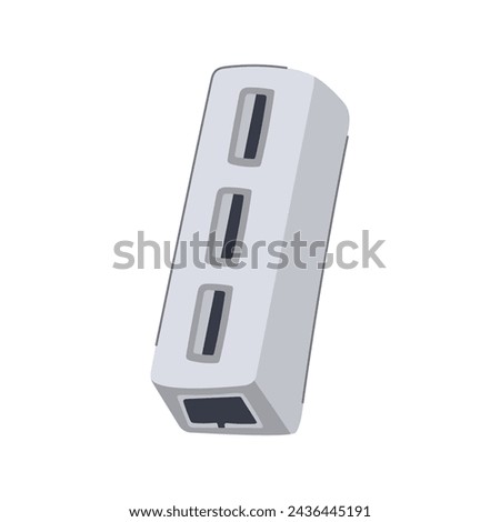 desk usb hub cartoon. pc input, line data, laptop hardware desk usb hub sign. isolated symbol vector illustration