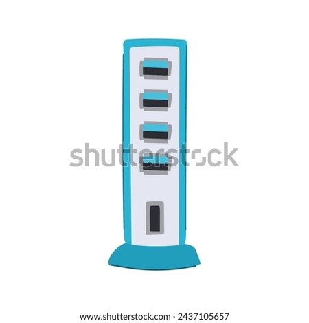 keyboard usb hub cartoon. cable computer, mouse notebook, charge port keyboard usb hub sign. isolated symbol vector illustration