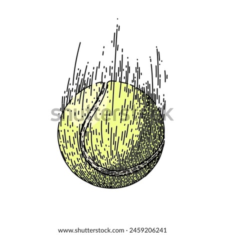 sport tennis ball hand drawn. isolated racket, green tenis, object macro sport tennis ball vector sketch. isolated color illustration