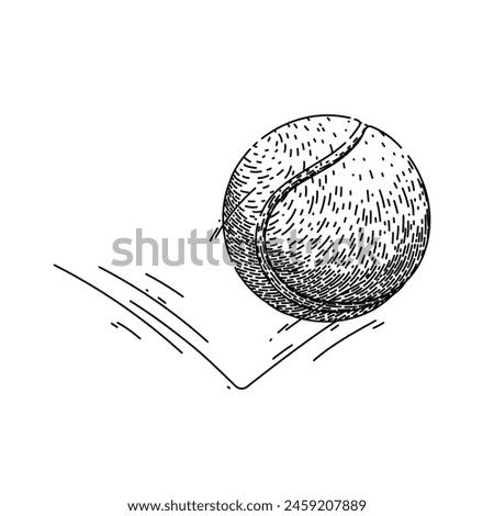 isolated tennis ball hand drawn. racket green, tenis object, macro view isolated tennis ball vector sketch. isolated black illustration