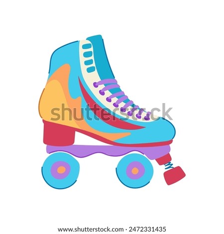 boot roller skate cartoon. kid print, sport woman, graphic disco boot roller skate sign. isolated symbol vector illustration