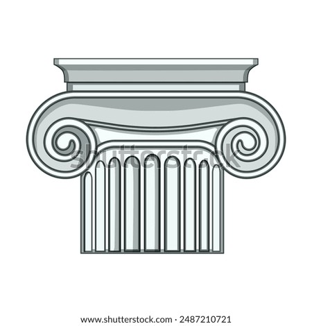 stone column ancient cartoon. ionic vintage, building statue, pedestal rome stone column ancient sign. isolated symbol vector illustration