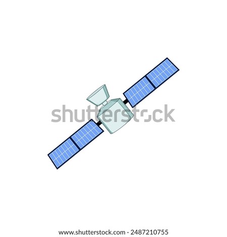 worldwide satellite cartoon. technology data, internet blue, digital connect worldwide satellite sign. isolated symbol vector illustration