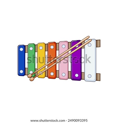 stick xylophone cartoon. wood music, wooden play, object education stick xylophone sign. isolated symbol vector illustration