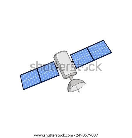 satellite satellite cartoon. future worldwide, technology data, internet blue satellite satellite sign. isolated symbol vector illustration