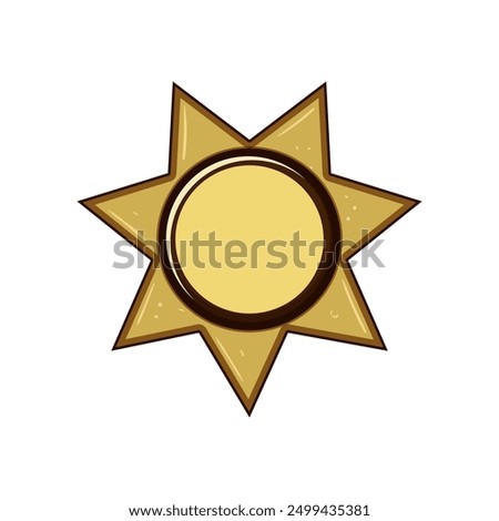 emblem sheriff badge cartoon. logo department, symbol sign, cowboy western emblem sheriff badge sign. isolated symbol vector illustration