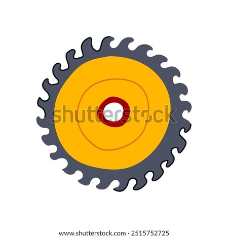 metal circular saw blade cartoon. carbide thickness, speed precision, durability angle metal circular saw blade sign. isolated symbol vector illustration