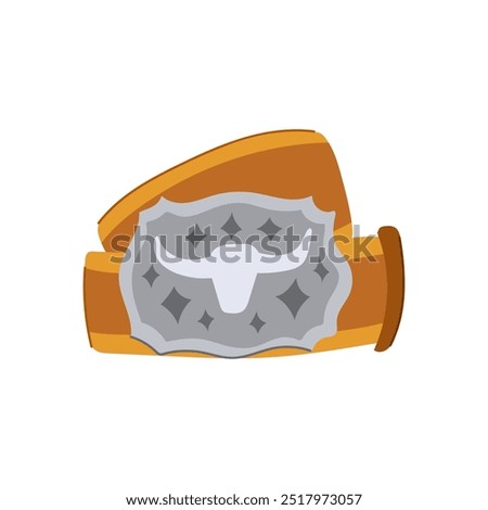 spurs belt cowboy cartoon. jeans ranch, cattle saddle, horse wrangler spurs belt cowboy sign. isolated symbol vector illustration