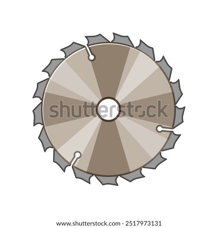 metal circular saw blade cartoon. carbide thickness, speed precision, durability angle metal circular saw blade sign. isolated symbol vector illustration