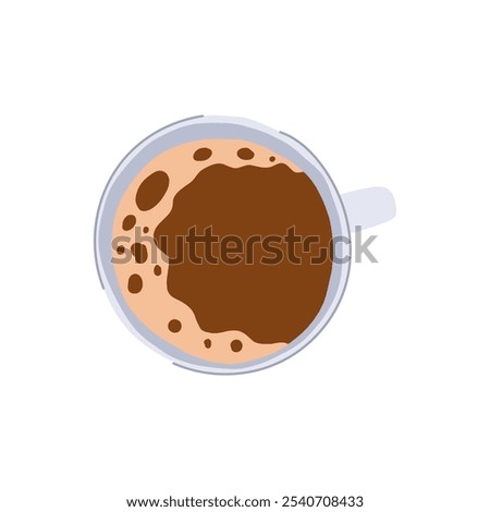 froth coffee cup top cartoon. mug saucer, beans roast, aroma sip froth coffee cup top sign. isolated symbol vector illustration