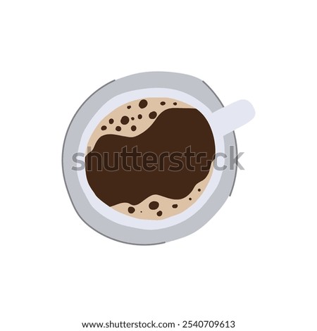 caffeine coffee cup top cartoon. froth mug, saucer beans, roast aroma caffeine coffee cup top sign. isolated symbol vector illustration