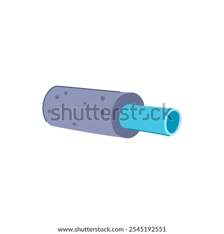 protection pipe insulation cartoon. temperature moisture, heat cold, foam fiberglass protection pipe insulation sign. isolated symbol vector illustration