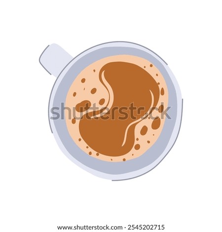 macchiato coffee cup top cartoon. brew caffeine, froth mug, saucer beans macchiato coffee cup top sign. isolated symbol vector illustration