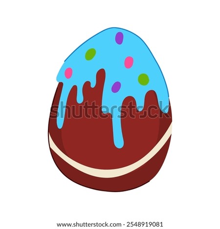 dessert chocolate egg cartoon. cocoa milk, dark truffle, surprise kinder dessert chocolate egg sign. isolated symbol vector illustration